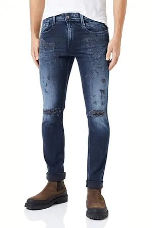Replay Męskie dżinsy slim fit Anbass Broken Edge, , 27W / 30L
