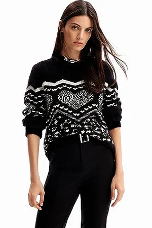 Desigual Sweter Creta, 2000 czarny, XS, czarny, XS