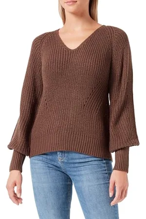 JDY JUSTY L/S dekolt w serek sweter KNT NOOS, , XL