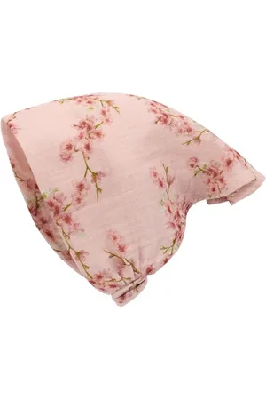 Pinókio Chusta na głowę Summer Garden, 100% bawełna organiczna, różowe kwiaty, dla dziewcząt, rozmiar 41-50 (41), , 41