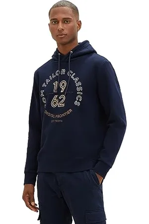 TOM TAILOR Męska bluza z kapturem z nadrukiem, , S