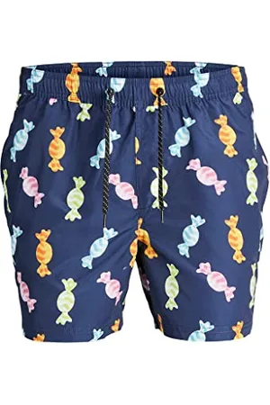 JACK & JONES Męskie spodenki kąpielowe JPSTFIJI JJSWIM Funny, granatowe, rozmiar S, , S