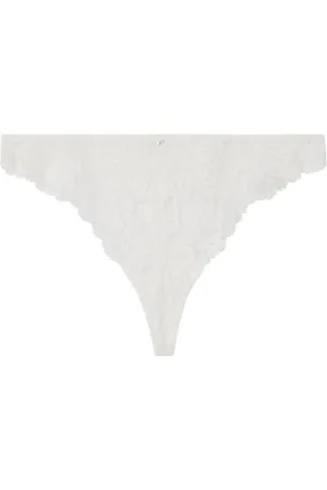 Women secret Stringi Lace Off White, Żółty/Off White, XS