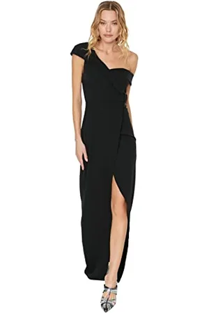 Trendyol Damska sukienka maxi Wrapover Regular Woven Evening, , 60