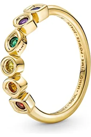 PANDORA Marvel The Avengers Infinity Steine Ring aus der Marvel x Kollektion in 14 Karat Vergoldeter Metalllegierung mit Kristallen, Gr. 54, 160779C01-54