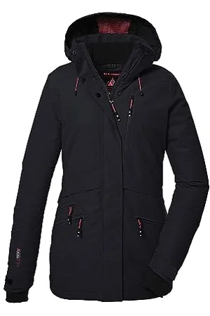 Killtec Ksw 110 WMN Jckt narciarska/funkcjonalna kurtka z odpinanym zamkiem błyskawicznym i spódnicą przeciwśnieżną, czarna, 42 kobiety, , 40