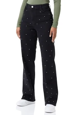 Pieces® Pcsiffi Hw Wide Rhinestone Jeans BLC, , M