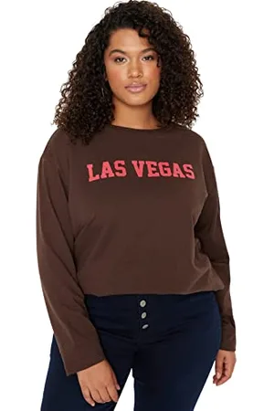 Trendyol Damska bluza z długim rękawem, regularna, rozmiar plus size, , XXL