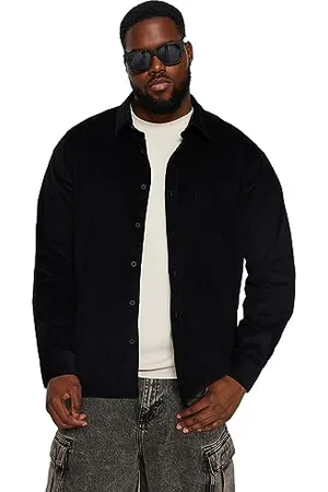 Trendyol Męska prosta koszulka z długimi rękawami, regularny rozmiar plus size, , 3XL