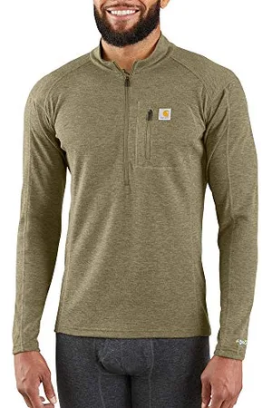 Carhartt Męska podkoszulek Base Force Heavyweight z poliestru, z zamkiem błyskawicznym