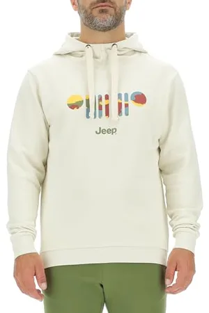 Jeep Męska bluza z kapturem J kratka tło kora nadruk J23w długi sweter, brzoza biała, XXL, , XXL