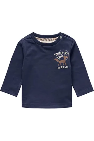 Noppies Baby Baby-Junge Boys Tee Junin Long Sleeve T-Shirt, Black Iris-P554, 50
