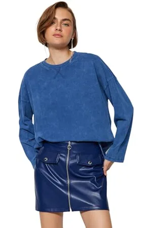 Trendyol Damskie proste długie rękawy zrelaksowane t-shirty, , S