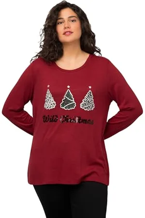 Ulla Popken Damska bluza z kapturem Wild Christmas, , 46-48