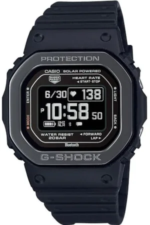 Casio Mieszany analogowo-cyfrowy zegarek kwarcowy z bransoletką z żywicy biozebranej, czarny, Nowoczesny