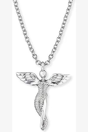 Engelsrufer Damen Halskette aus Sterling Silber mit Engel Anhänger, Karabinerverschluss, in zwei Längen verstellbar, nickelfrei, ERN-LILANGEL