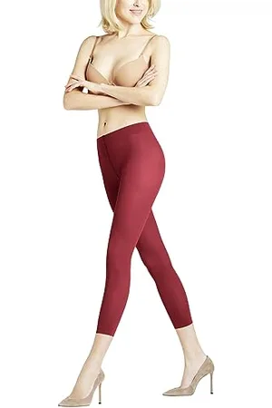 Falke Legginsy damskie Pure Matt 50 DEN Capri W LE półprzezroczyste jednokolorowe 1 sztuka, czerwone (Cherry 8072), S, , S