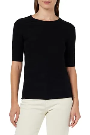 Kaffe Damska koszulka damska o pół długości rękawów w paski koszulka z dekoltem slim fit damska, , M