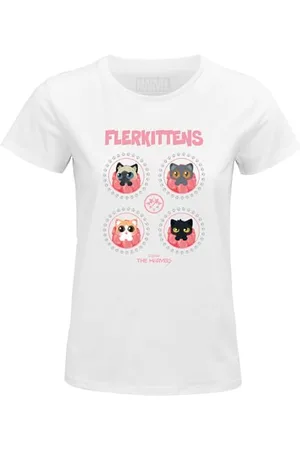 Marvel "The Flerkittens" WOMAVLSTS010 Koszulka damska, biała, rozmiar M, , M