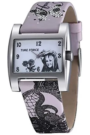 TIME FORCE Kwarcowy zegarek analogowy dla dzieci ze skórzanym paskiem HM1007, pasek