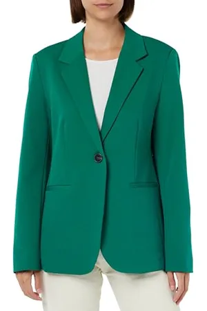 Kaffe Damska marynarka z pojedynczym biustem Notch Lapel Regular Fit Jetted Pockets Blazer, zielona, 46, , 44