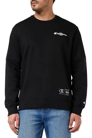 Champion Legacy Basketball - Powerblend Fleece Crewneck Bluza, Czarny/Szary Pomnik, S Męskie FW23, , S