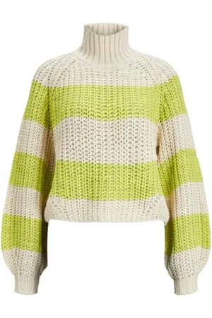 JACK & JONES JACK&JONES Damski sweter JXKELVY Chunky Stripe HIGH Neck Knit SN dzianinowy sweter, , S, , S
