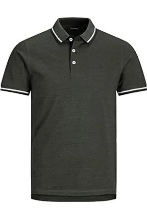 JACK & JONES PLUS Męska koszulka polo Jjepaulos Polo Ss Noos Ps, Forest Night/Szczegóły: Play 1, 3XL