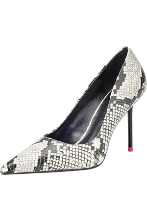 Pinko Chopin Decollete Skóra Drukowanie, Buty damskie, ZB2_Czarny/Kość słoniowa, 37 EU, , 37 EU