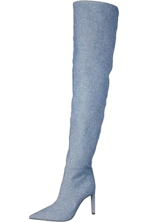 Pinko PLEYEL CUISSARD Denim, Modne buty damskie, PJZ_pranie Vintage średni ciemny, 35 EU, , 35 EU