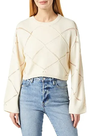 Noisy May Damski sweter Nmjune L/S O-Neck Crop Knit Noos, , XS