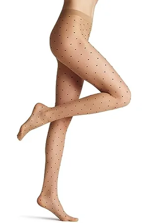 Falke Kobiety Rajstopy Dot Bicolor 15 DEN W Ti Przezroczyste przezroczyste z wzorem 1 Para, , S