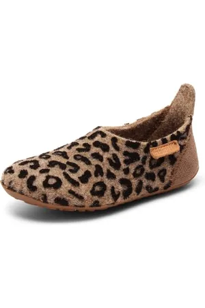 Bisgaard Dziecięce pantofle WOOL BASIC, wielokolorowe (173 brązowe panterki), 27 EU