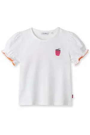 Sanetta Dziecięcy T-shirt z krótkim rękawem Puff-rękawy 100% bawełna ekologiczna, , 116 cm