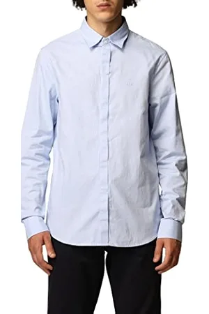 Armani Exchange A|X męska koszula Slim Fit Oxford z zapięciem na guziki, jasnoniebieska Oxford/7b, X-mała
