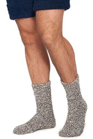 Barefoot Dreams Skarpety męskie CozyChic Heathered, Węgiel drzewny/biały, rozmiar uniwersalny