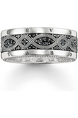 Thomas Sabo Męski pierścionek srebrny oksydowany cyrkonia czarny rozm. 56 (17.8) - TR2006-051-11-56