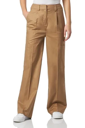 Benetton Spodnie 45jadf06j, Beżowe, 38 Kobiety, , 32