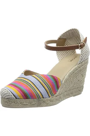 Geox Damskie sandały D Gelsa espadryle Wedge, Wielokolorowy wielbłąd, 41 EU