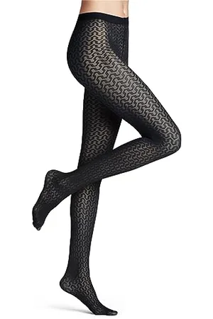 Falke Kobiety Cryptogram 30 DEN W TI Delikatne Cienkie Przezroczyste przezroczyste z wzorem 1 Para, , M