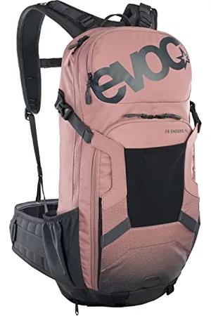 Evoc Plecak rowerowy FR ENDURO 16, plecak na wycieczki rowerowe (LITESHIELD BACK PROTECTOR 95%, uchwyt na kask, komora na bukłak 3l, rozmiar: S), Dusty Pink/Carbon Grey