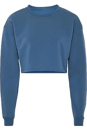 SANIKA Damska bluza z długim rękawem ze 100% poliestru z okrągłym dekoltem DENIMBLAU, rozmiar S, , S