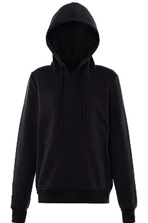 myMo Athlsr Modna bluza z kapturem dla kobiet, poliester, czarna, rozmiar L, , L