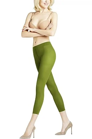 Falke Legginsy damskie Pure Matt 50 DEN Capri W LE półprzezroczyste jednokolorowe 1 sztuka, zielone (Bamboo 7187), S, , S