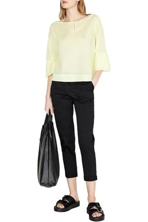 Sisley Womens 5HO1LQ059 Blouse, Yellow 3K0, S, , S