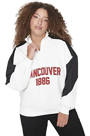 Trendyol Damska bluza plus size regularna podstawowa stójka dzianinowa plus size, , 3XL