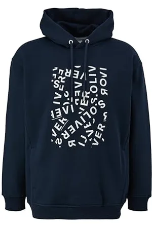 QS by s.Oliver Bluza z kapturem z logo na całej powierzchni, , L