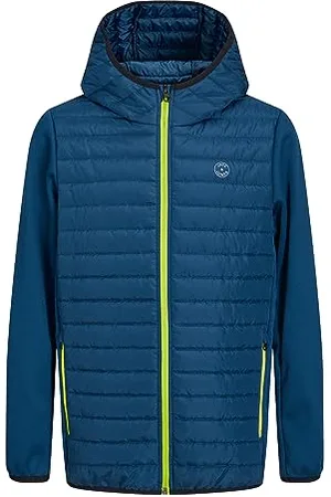 JACK & JONES JACK&JONES JUNIOR Chłopięca kurtka pikowana JJEMULTI NOOS JNR pikowana kurtka, Ensign Blue/Detail:Wild Lime Contrast, 116, , 116