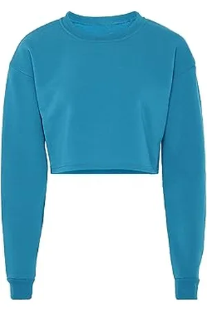 myMo Athlsr Damska bluza z długim rękawem ze 100% poliestru, z okrągłym dekoltem, niebieska, rozmiar XL, , XL