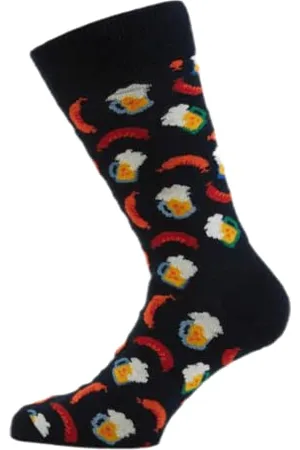 Happy Socks Męskie skarpety Beer and Sausage, granatowe, 4-11 (rozmiar: 41-46)